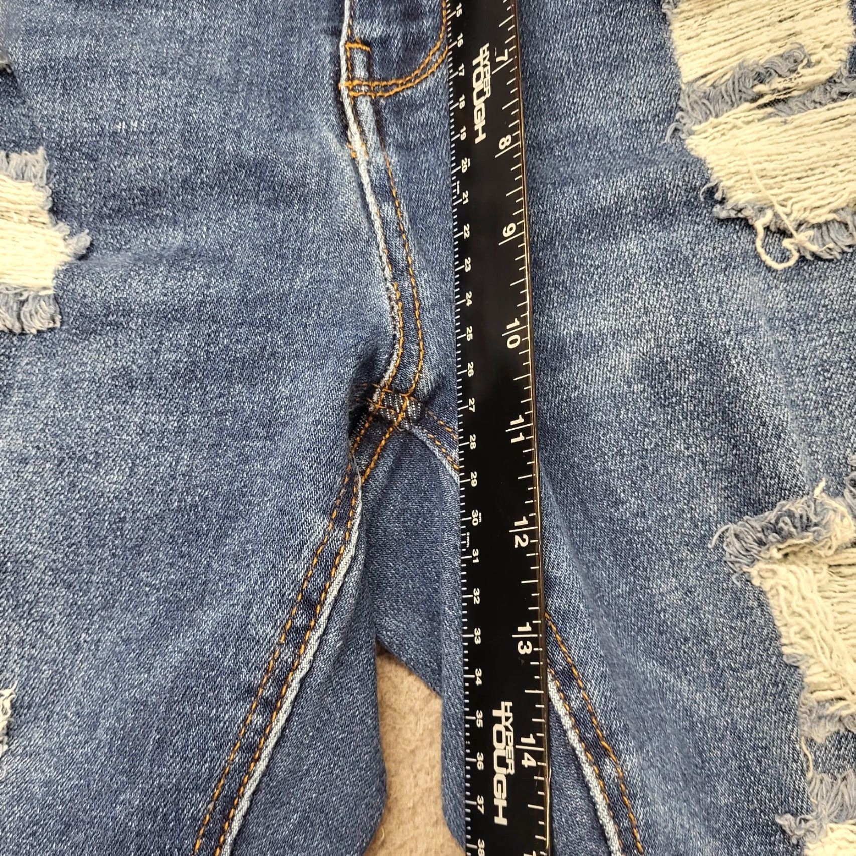 Vintage Wax Jeans Butt I Love You Women's Size 16 Medium Wash Distressed Whiskered Jeans Size 38" / US 16 / IT 52 - 4 Thumbnail