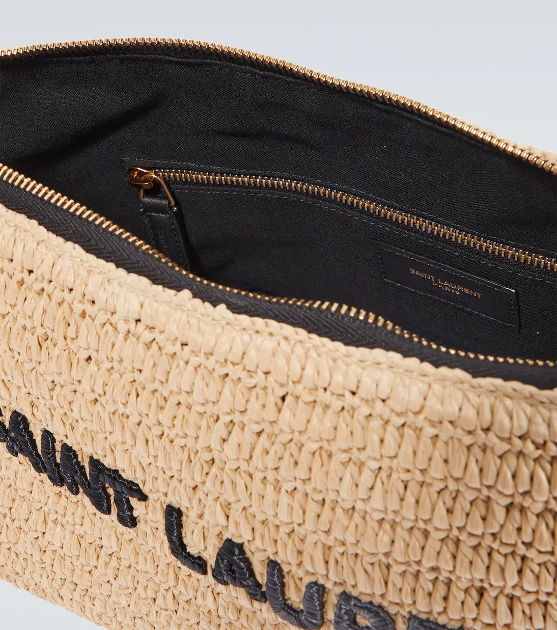 Saint Laurent Paris Saint Laurent Raffia Crossbody Shoulder Bag in Neutral Size ONE SIZE - 4 Thumbnail