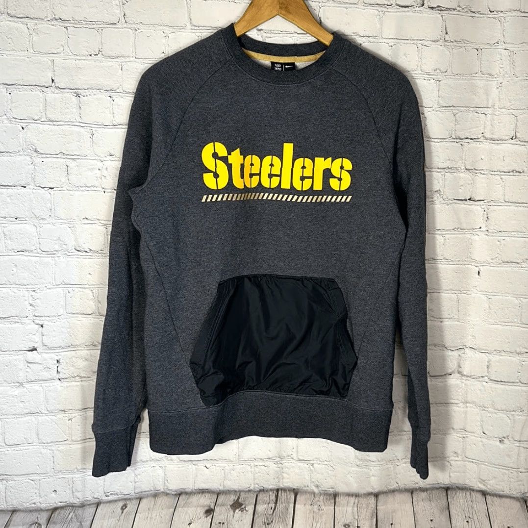 Nike Nike Mens NFL Pittsburgh Steelers Sweatshirt Front Pocket M Medium Gray Polyester Pullover Size US M / EU 48-50 / 2 - 2 Thumbnail