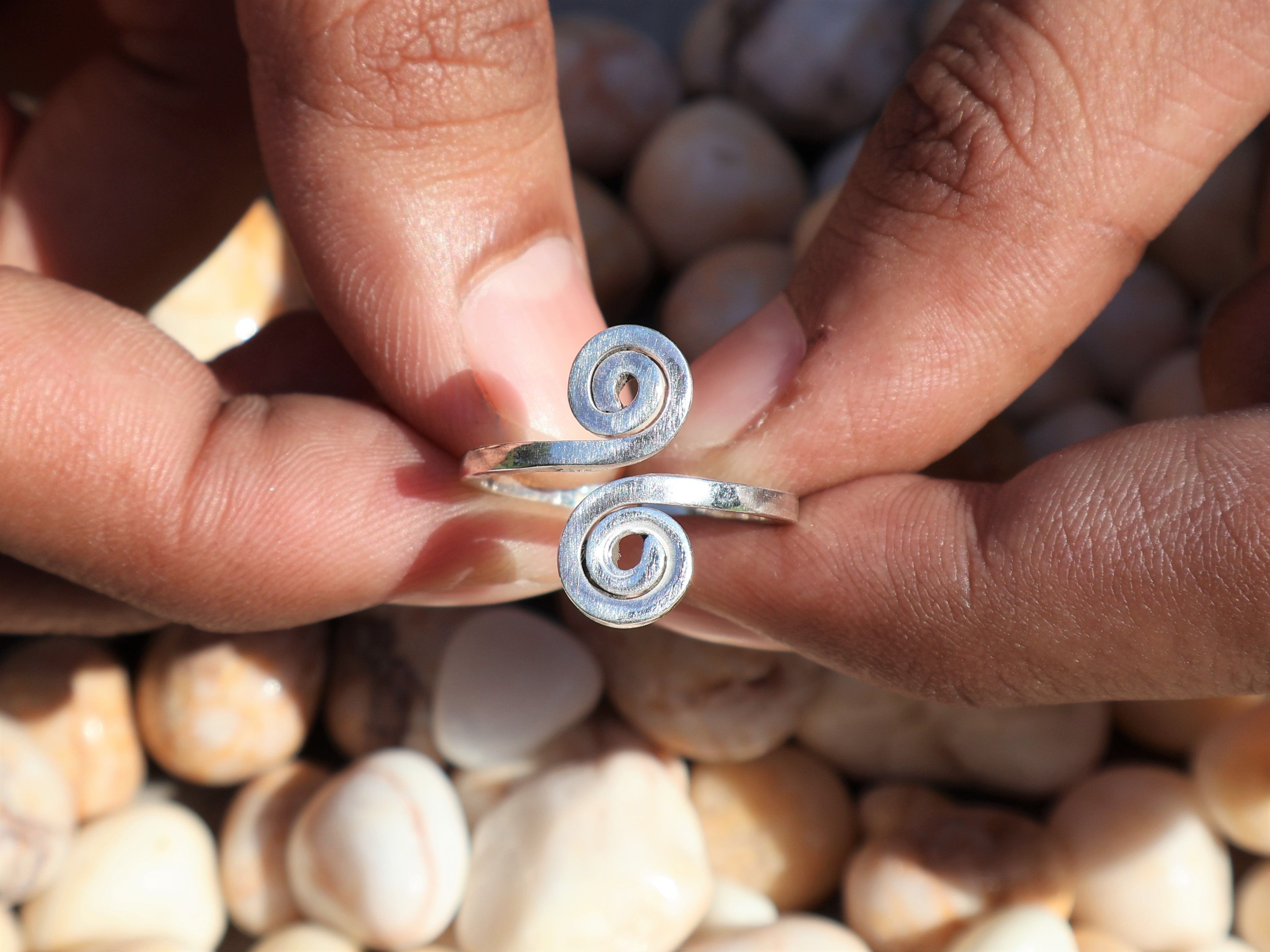Handmade Spiral ring, Handmade Sterling silver ring, Double Spiral Size ONE SIZE - 3 Thumbnail
