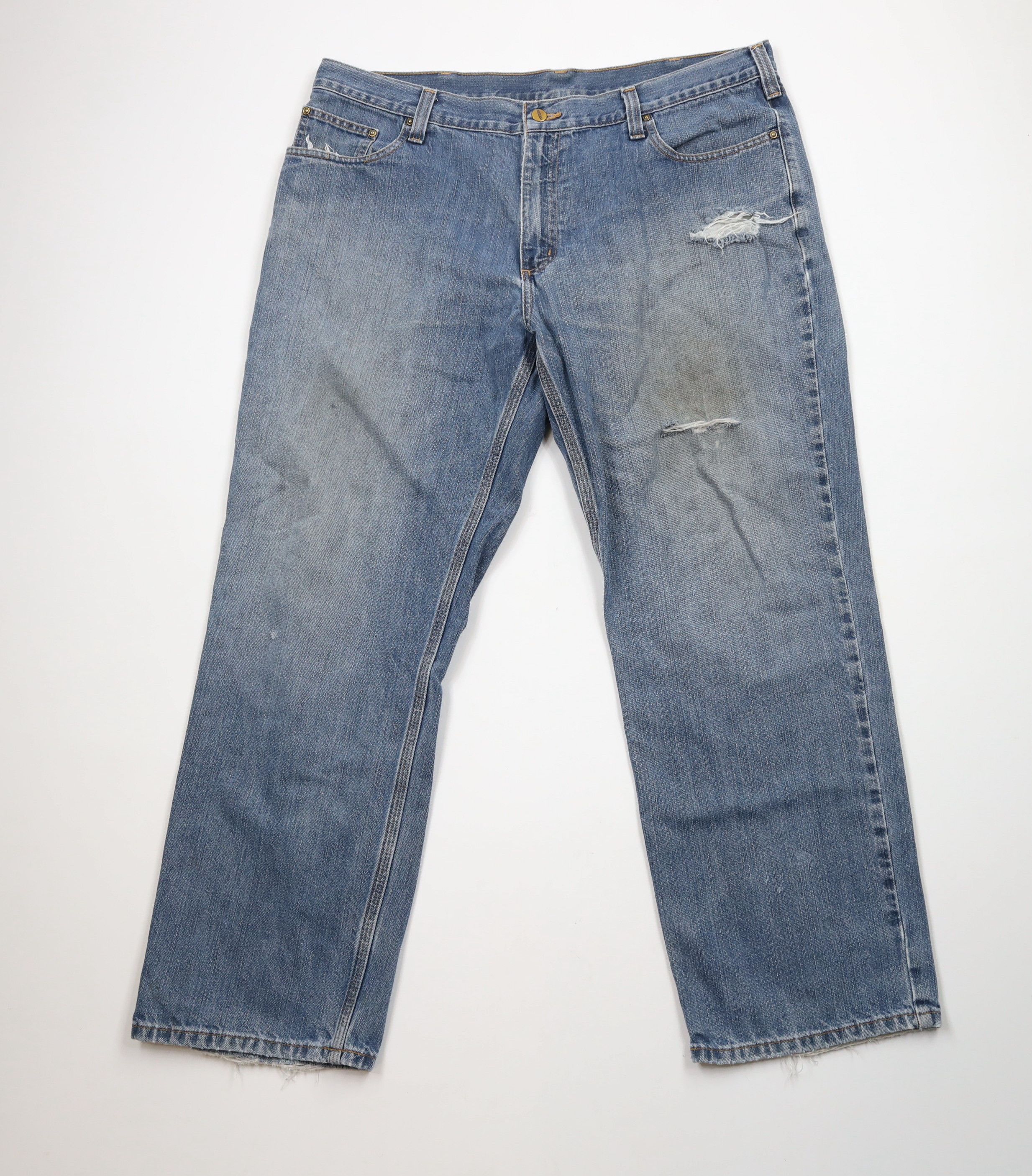 Carhartt × Vintage Vintage Carhartt Distressed Relaxed Fit Denim Jeans Blue Size US 40 / EU 56 - 1 Thumbnail