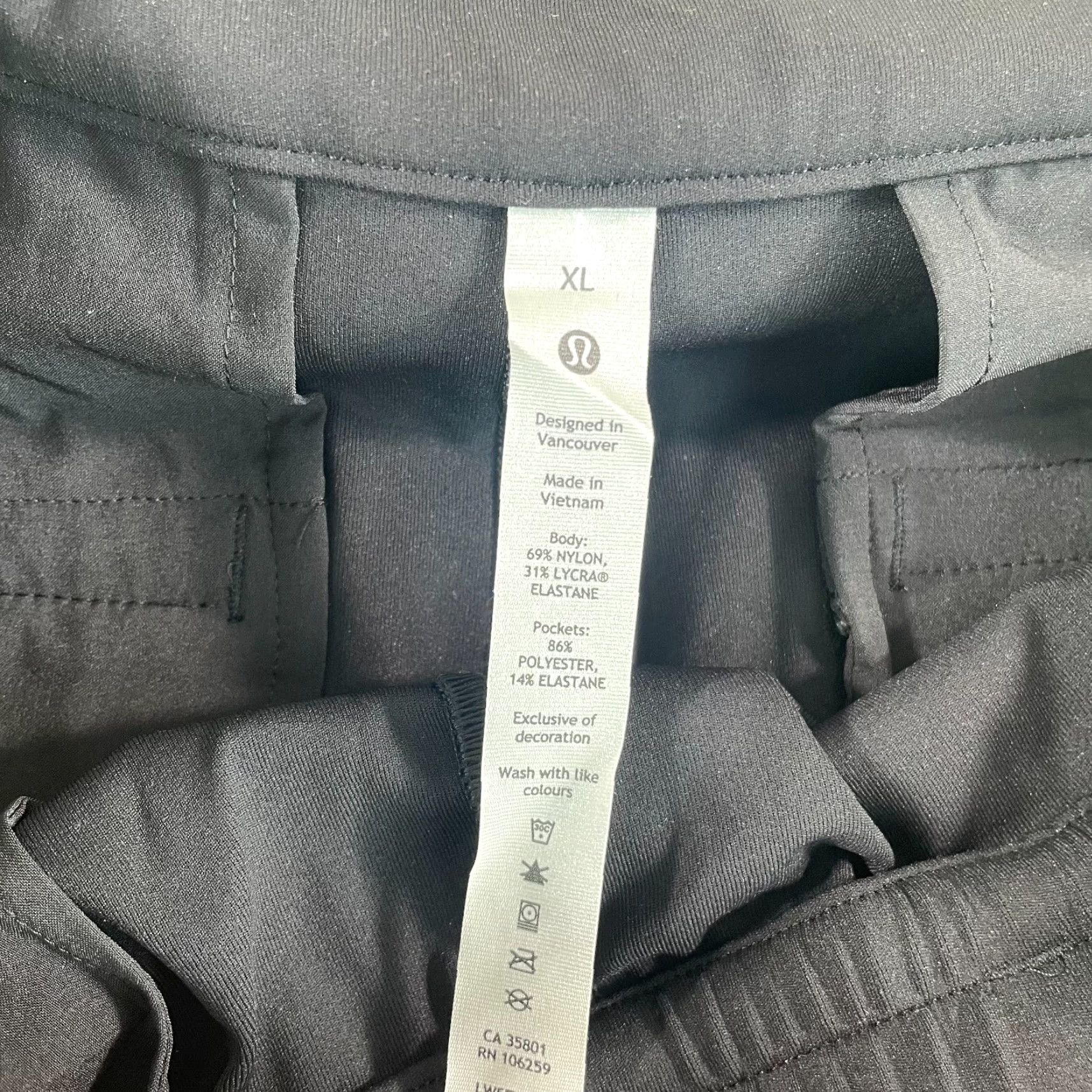 Lululemon VINTAGE Lululemon Luxtreme Mid-Rise Straight-Leg Trouser Women XL Black Wicking NWOT Size 40" / US 18 - 2 Thumbnail