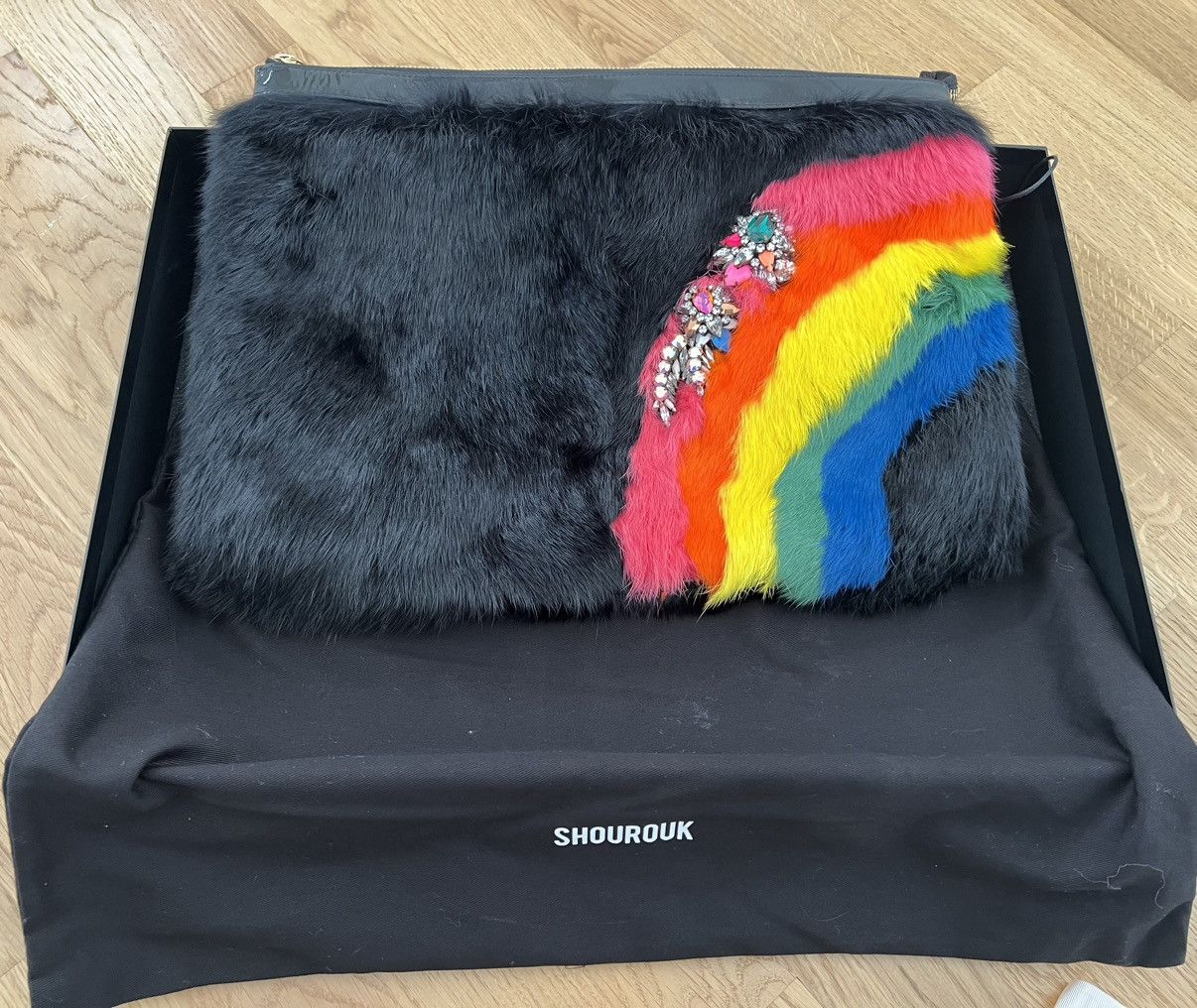 Designer Pride Bag - Big Pouch embroidered Fur Size ONE SIZE - 1 Thumbnail