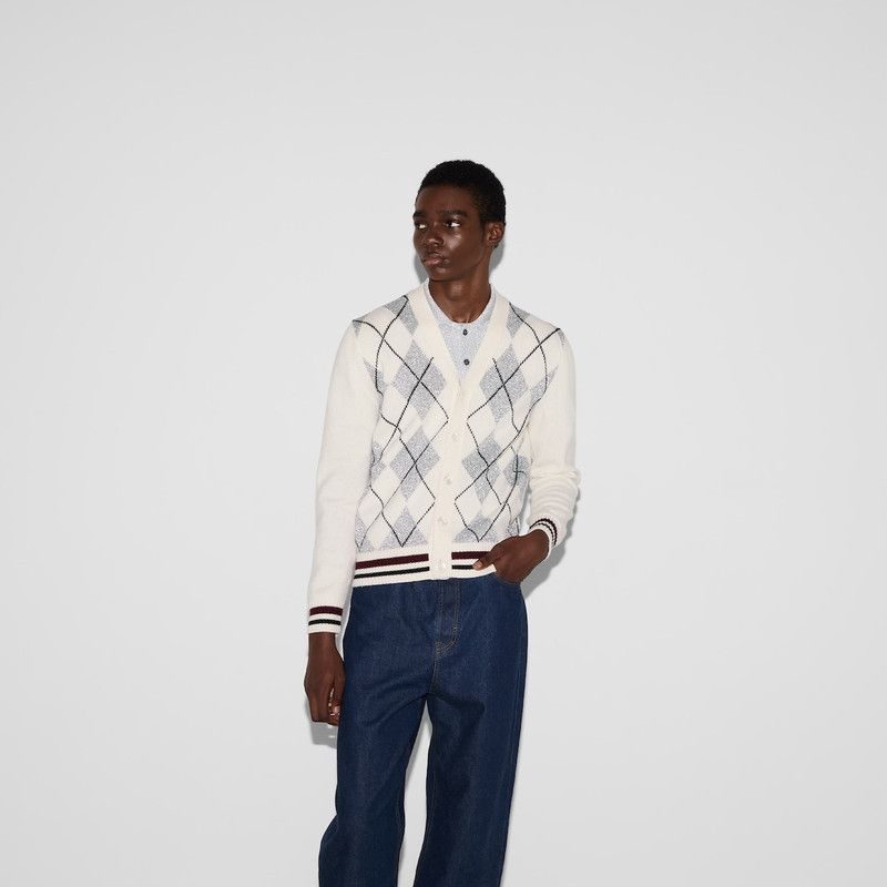Gucci o1loc1c1125 806192 Wool Argyle Intarsia Knit Cardigan Size US S / EU 44-46 / 1 - 3 Thumbnail