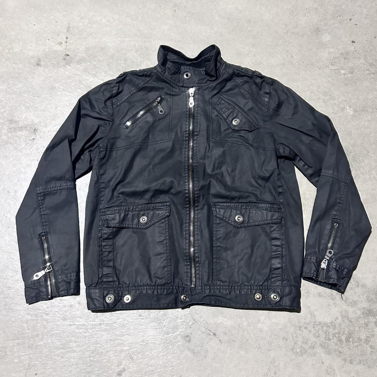 If Six Was Nine Vintage Y2K men's indigo star waxed denim black cargo jacket Size US M / EU 48-50 / 2 - 1 Thumbnail
