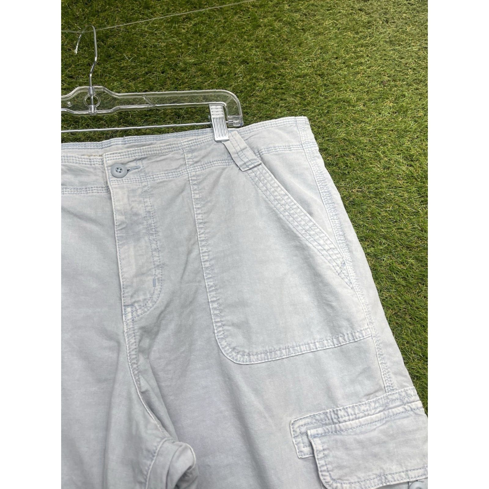 American Eagle Outfitters American Eagle Cargo Pants Womens 16 Blue Baggy Jogger Y2K Skater Stretch Size 38" / US 16 / IT 52 - 3 Thumbnail