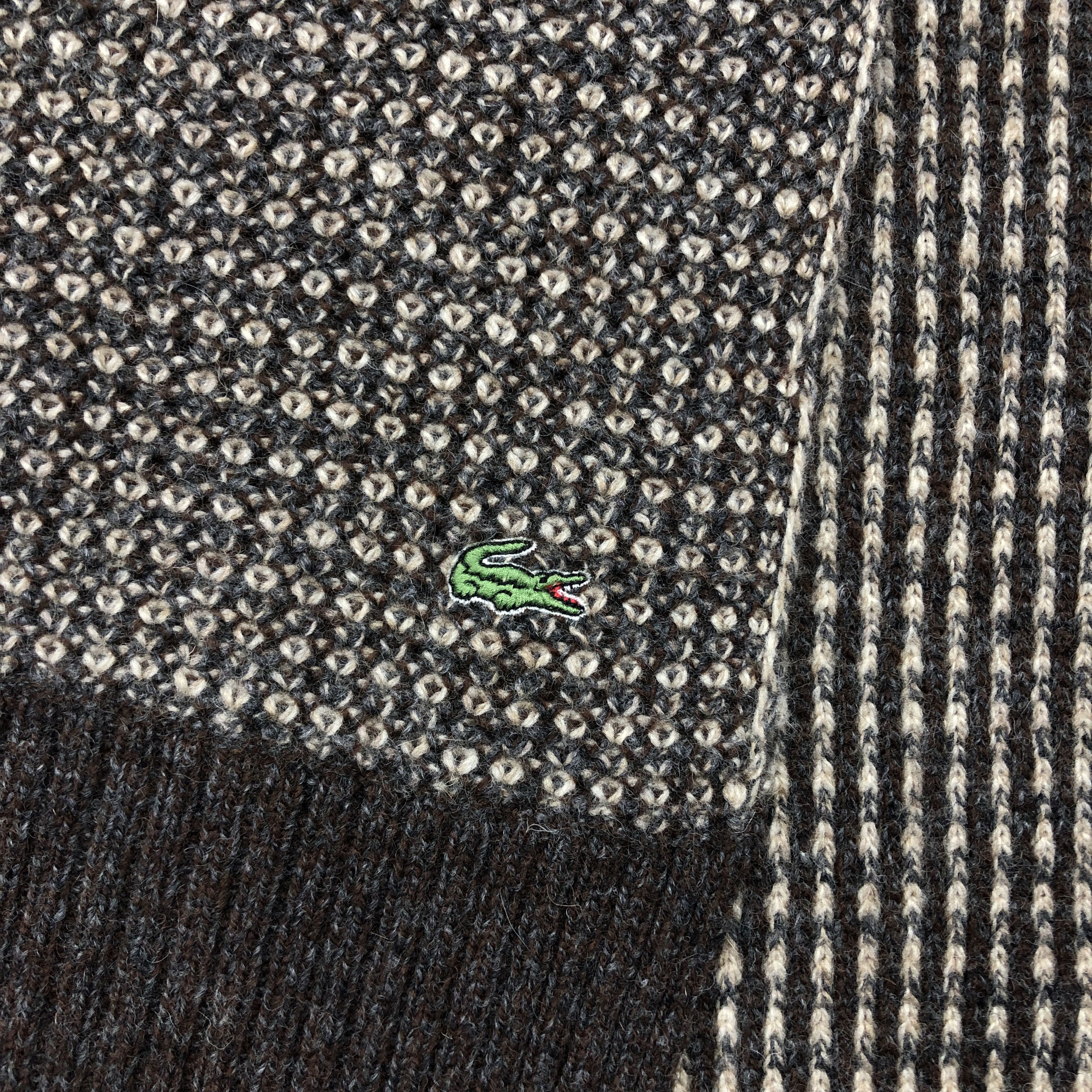 Lacoste Vintage Lacoste Scarf Muffler Wool Knit Winter Scarves Size ONE SIZE - 4 Thumbnail