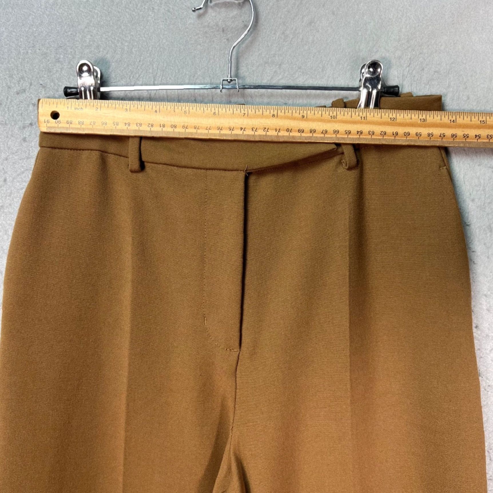 Oak + Fort Oak + Fort Womens 6 Camel Brown Wide-Leg Trousers Dress Pants Slim Flat Front High Rise Christmas? Size 28" / US 6 / IT 42 - 5 Thumbnail