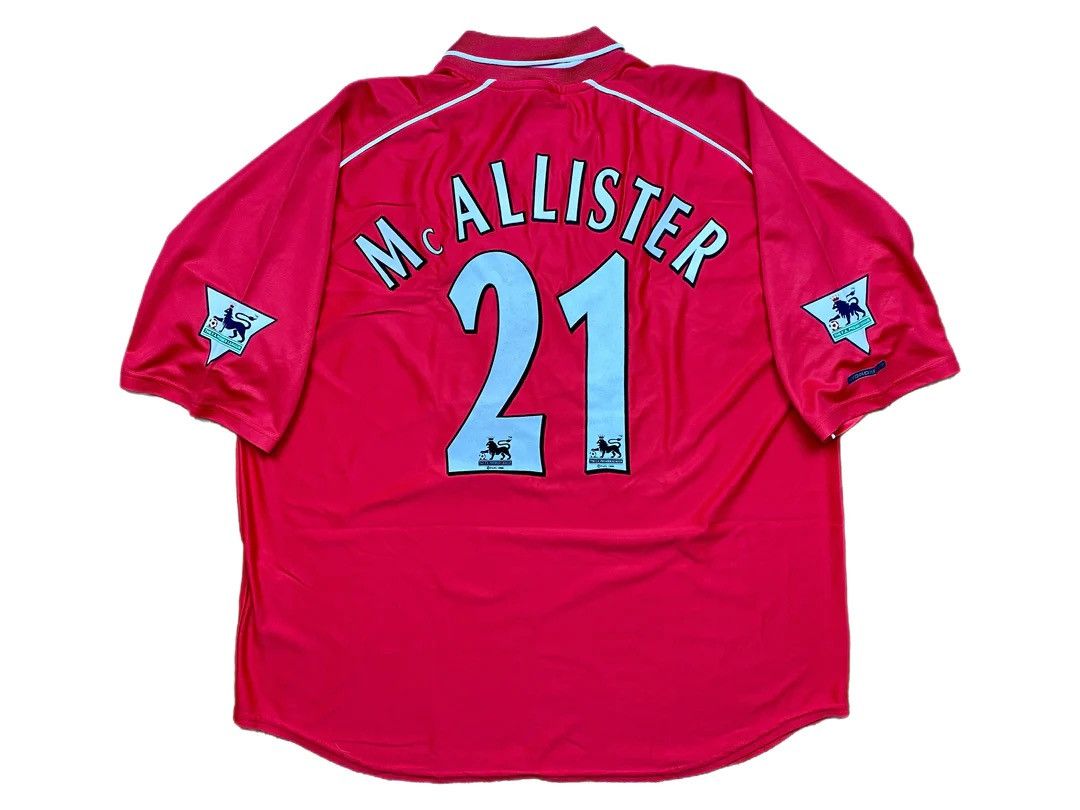 image of Vintage Liverpool Mcallister 21 2000-2001 Reebok Jersey in Red/White, Men's (Size XL)