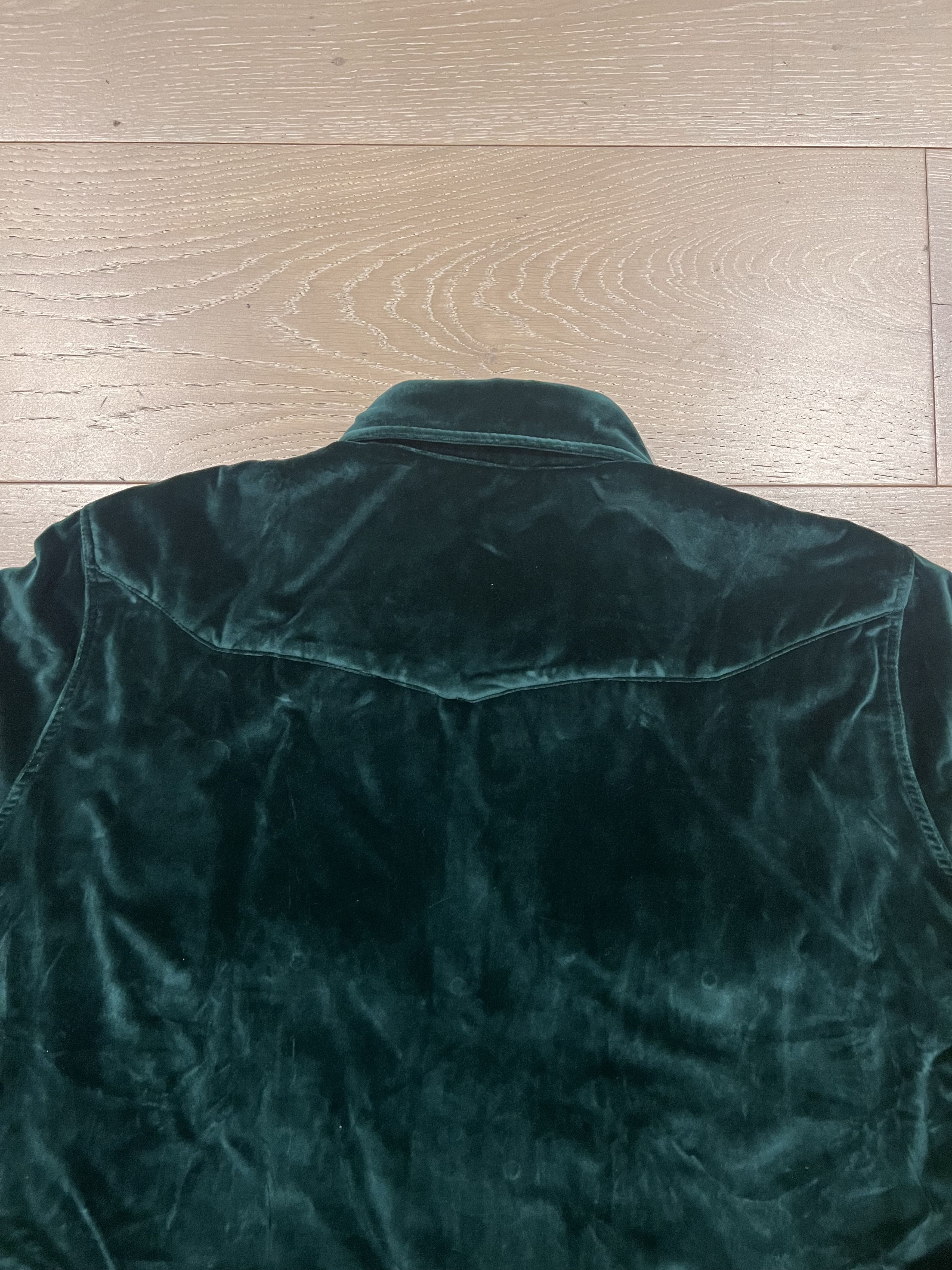 WYTHE 💚 Wythe Velvet Pearlsnap Shirt Pine Green Large NEW Size US L / EU 52-54 / 3 - 11 Thumbnail
