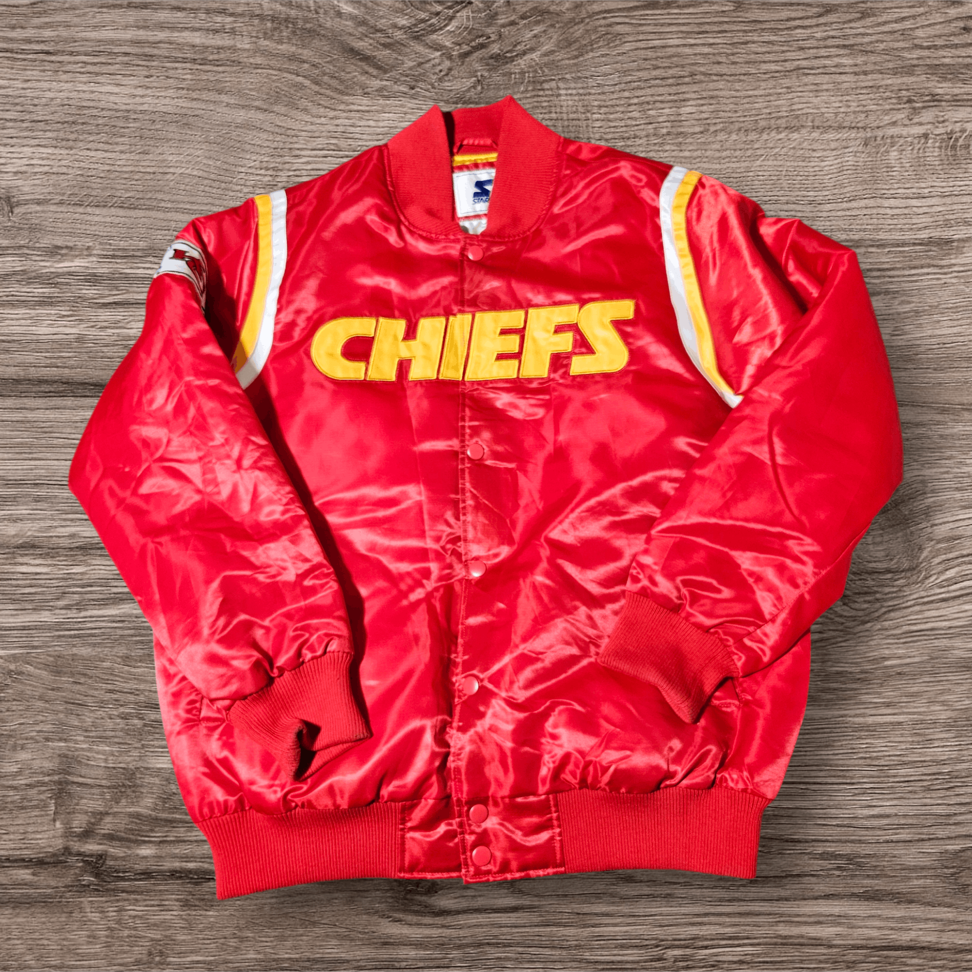 Starter Starter Kansas Chiefs Bomber Jacket Satin XL Snap Size US XL / EU 56 / 4 - 1 Thumbnail