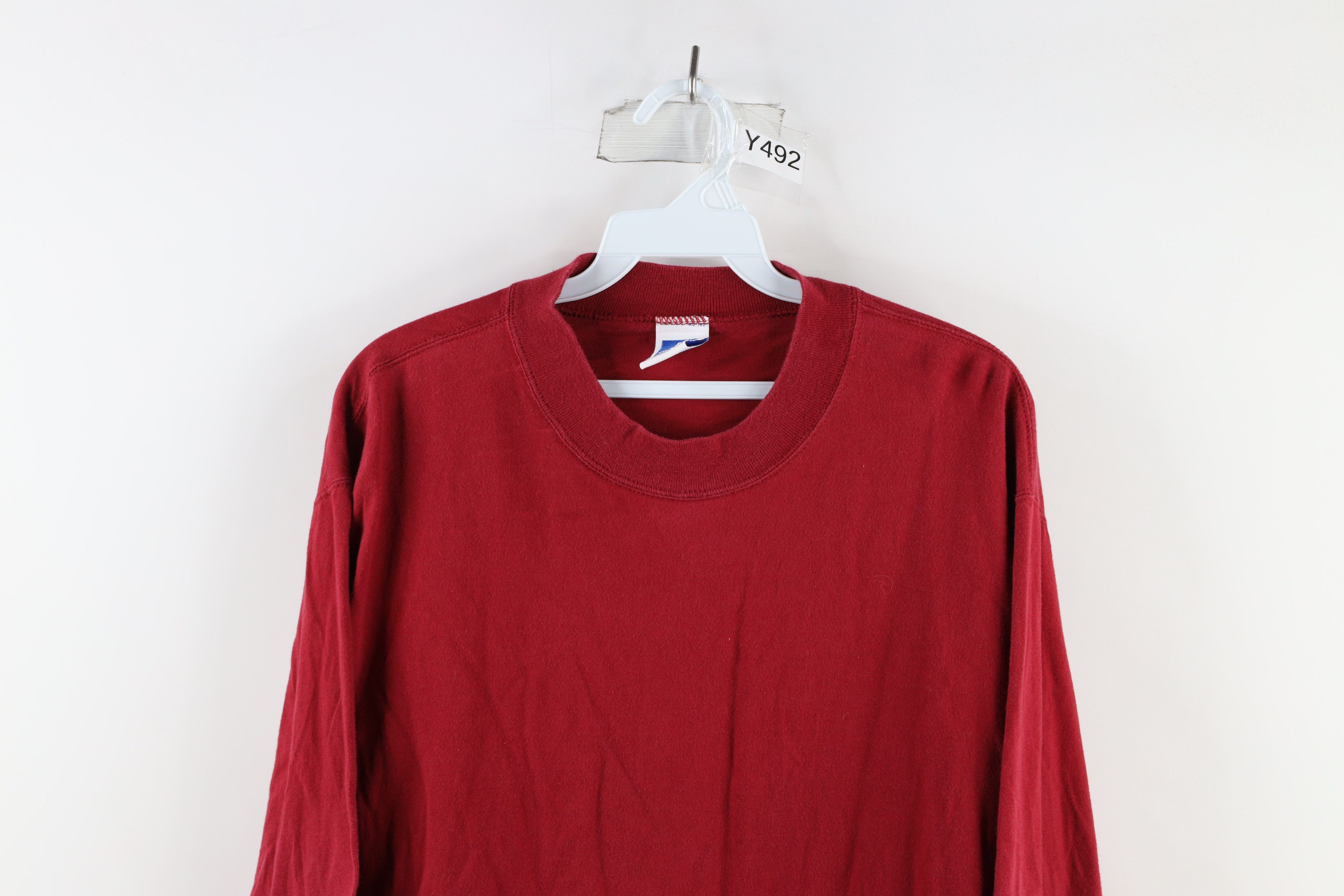 Russell Athletic Vintage 90s Russell Athletic Long Sleeve T-Shirt Red USA Size US M / EU 48-50 / 2 - 2 Thumbnail
