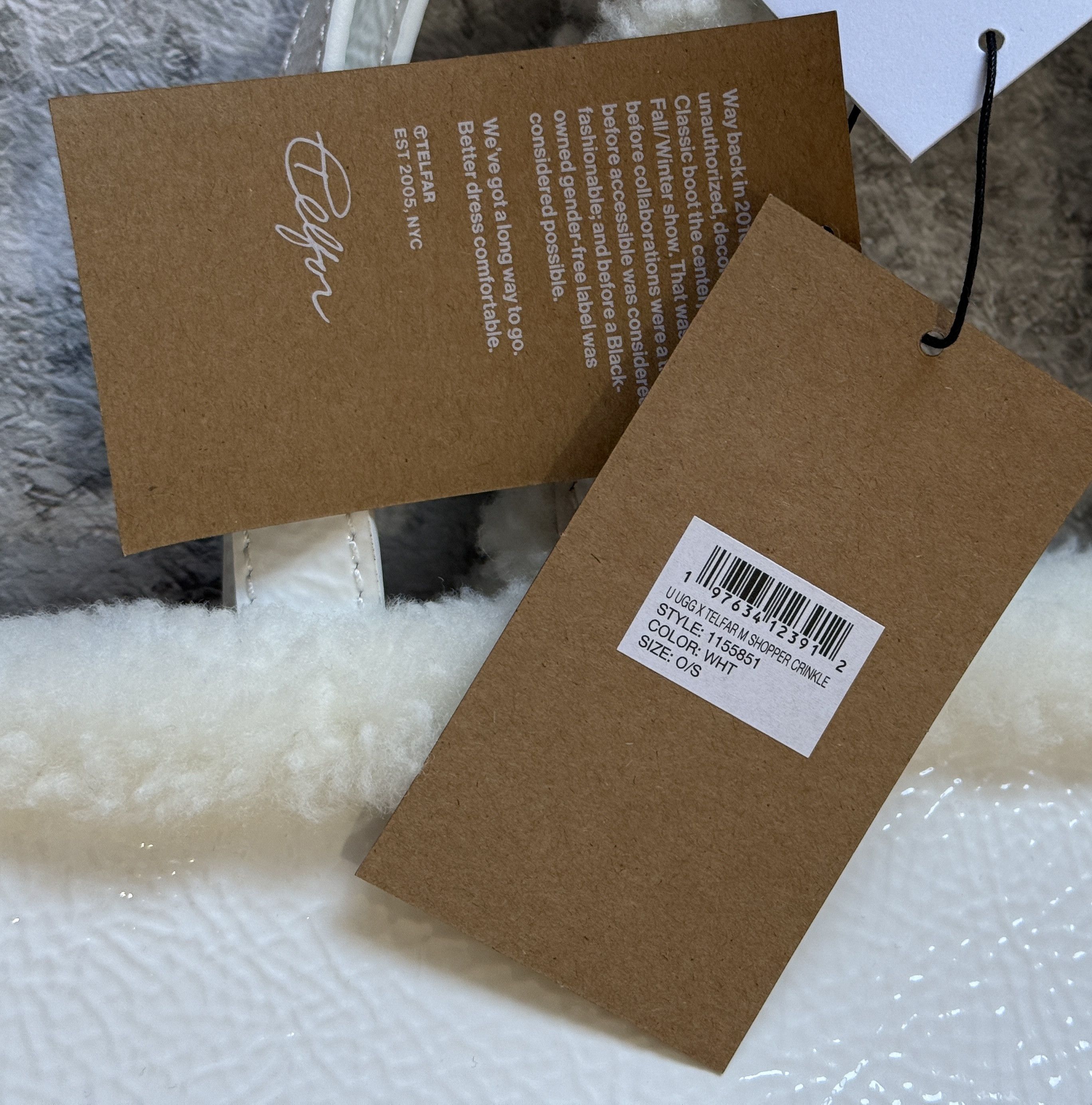 Telfar × Ugg UGG X TELFAR M SHOPPER CRINKLE WHITE O\S Size ONE SIZE - 4 Thumbnail