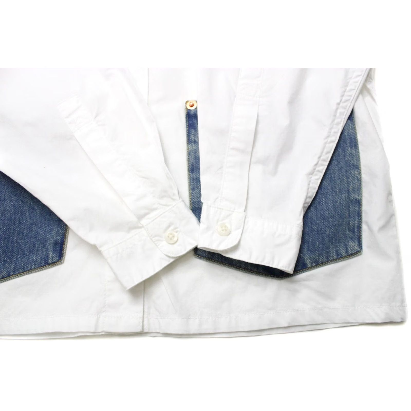 Diesel DIESEL Shirt Women 2XS Button Up Band Collar Denim Pockets White Size XXS / US 00 / IT 34 - 5 Thumbnail