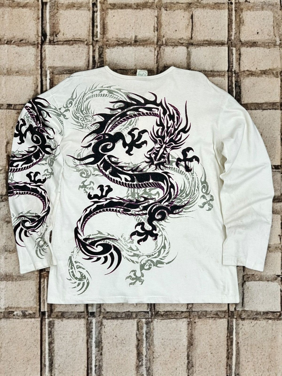 Bullet Noise × If Six Was Nine × Japanese Brand Vintage Og Japanese Fighter Dragon 🐉 Button Long Sleeve Size US L / EU 52-54 / 3 - 1 Thumbnail