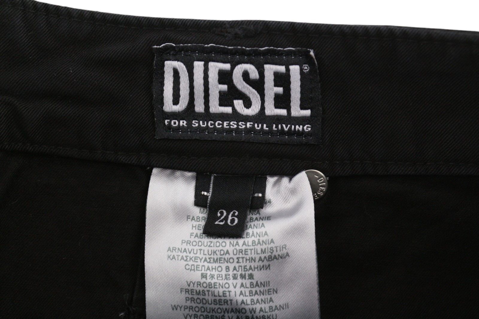 Diesel O-BEIGE W26 Black Twill Button A-Line Mini Skirt 41315 Size 26" / US 2 / IT 38 - 10 Thumbnail