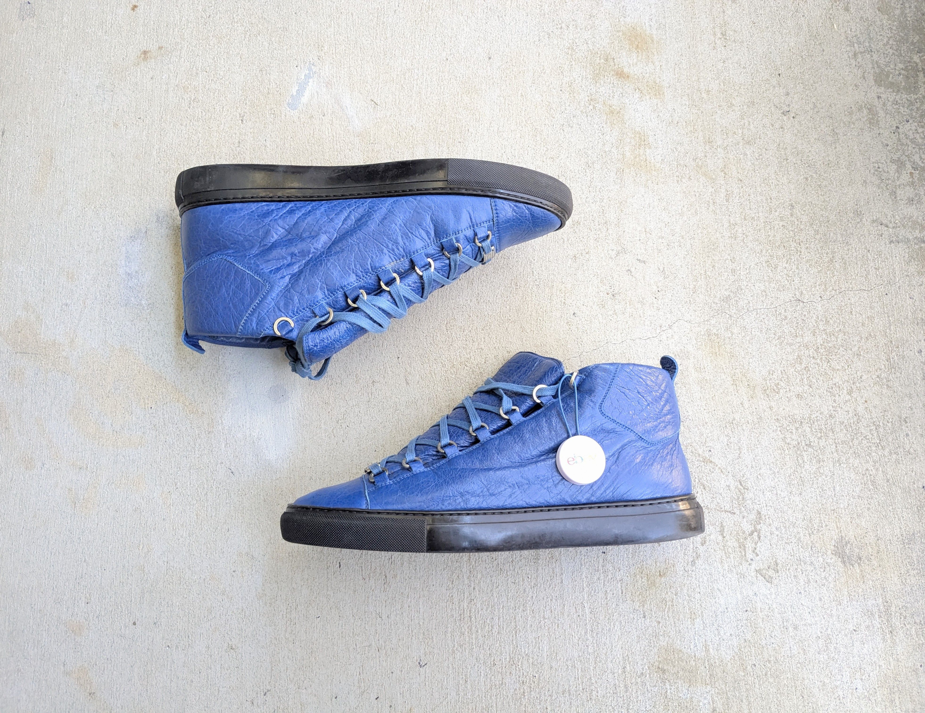 Balenciaga Balenciaga Arena Blue Black 13 Leather High Tops Size US 13 / EU 46 - 1 Thumbnail