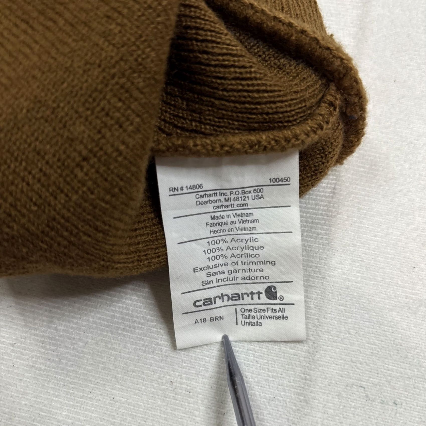 Carhartt Carhartt A18 Men's Acrylic Watch Hat - Brown One Size Knit Reversible Beanie Mens Winter Fall Spring Casual Outdoor Size ONE SIZE - 8 Thumbnail