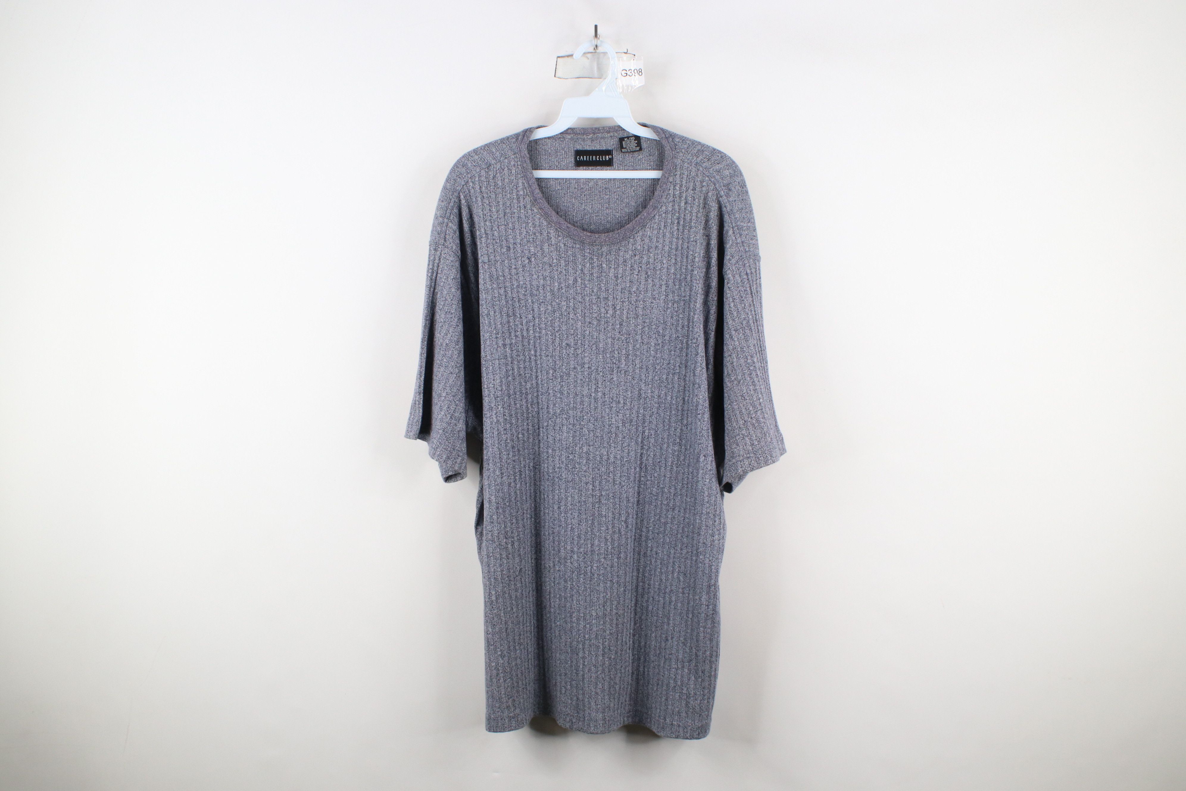 Vintage Vintage 90s Streetwear Ribbed Knit Short Sleeve T-Shirt Size US XL / EU 56 / 4 - 1 Thumbnail