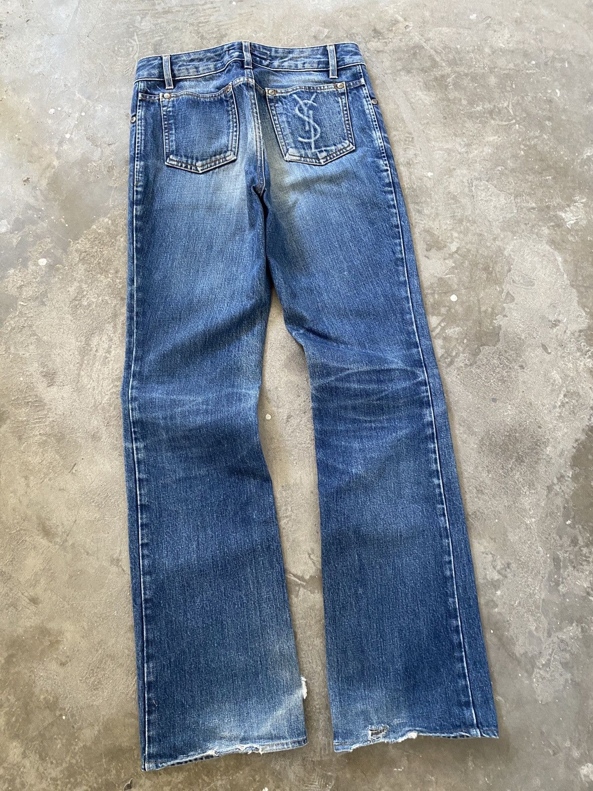 Yves Saint Laurent AW2004 Tom Ford Era YSL Washed Flared Denim Size US 28 / EU 44 - 5 Thumbnail