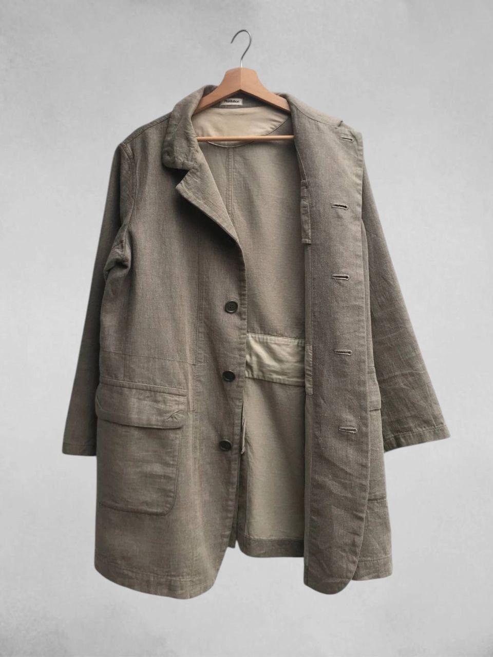 Issey Miyake Unisex Plantation Linen Blend Marled Coat Size M / US 6-8 / IT 42-44 - 4 Thumbnail