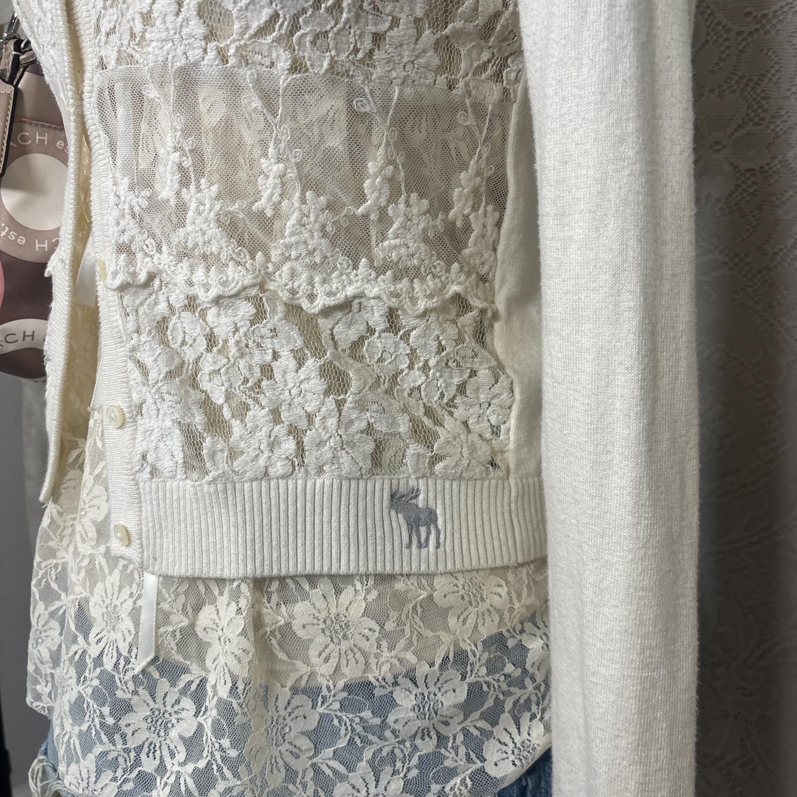 Abercrombie & Fitch vintage Abercrombie & fitch lace fitted cardigan Size M / US 6-8 / IT 42-44 - 5 Thumbnail