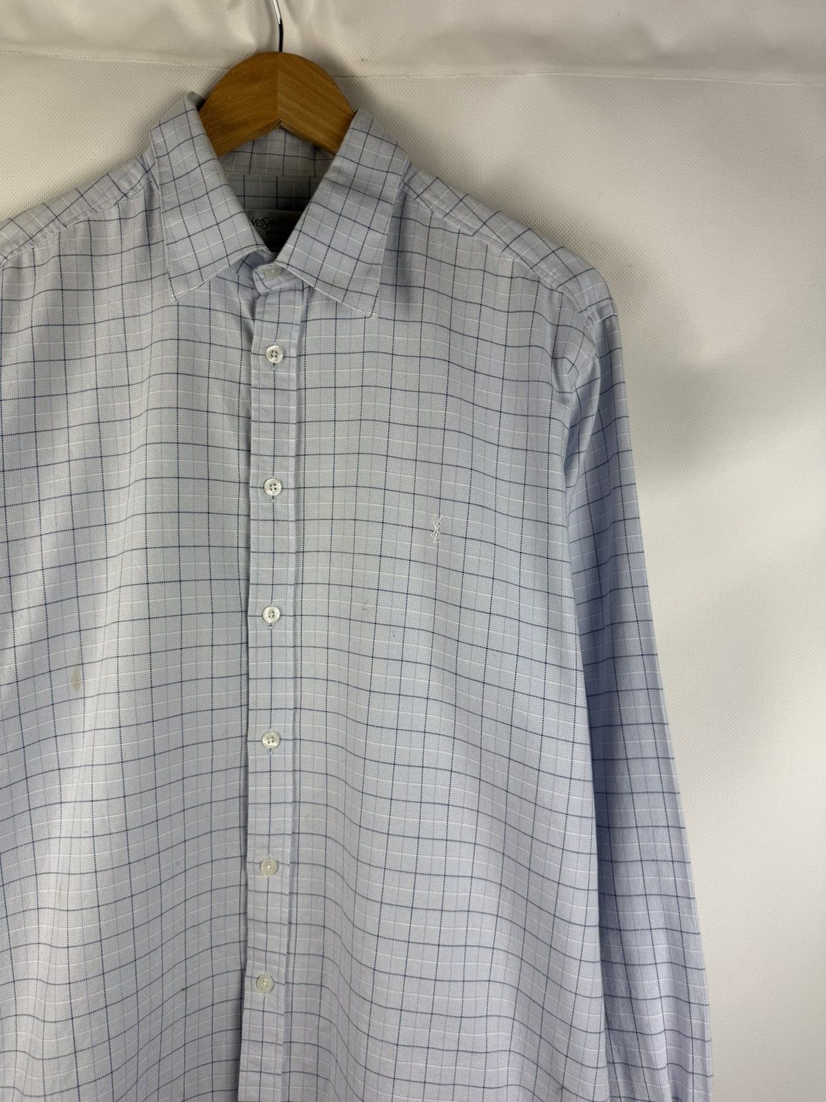 Yves Saint Laurent YSL Vintage Yves Saint Laurent L/S Plaid Button Up Shirt Size US L / EU 52-54 / 3 - 3 Thumbnail