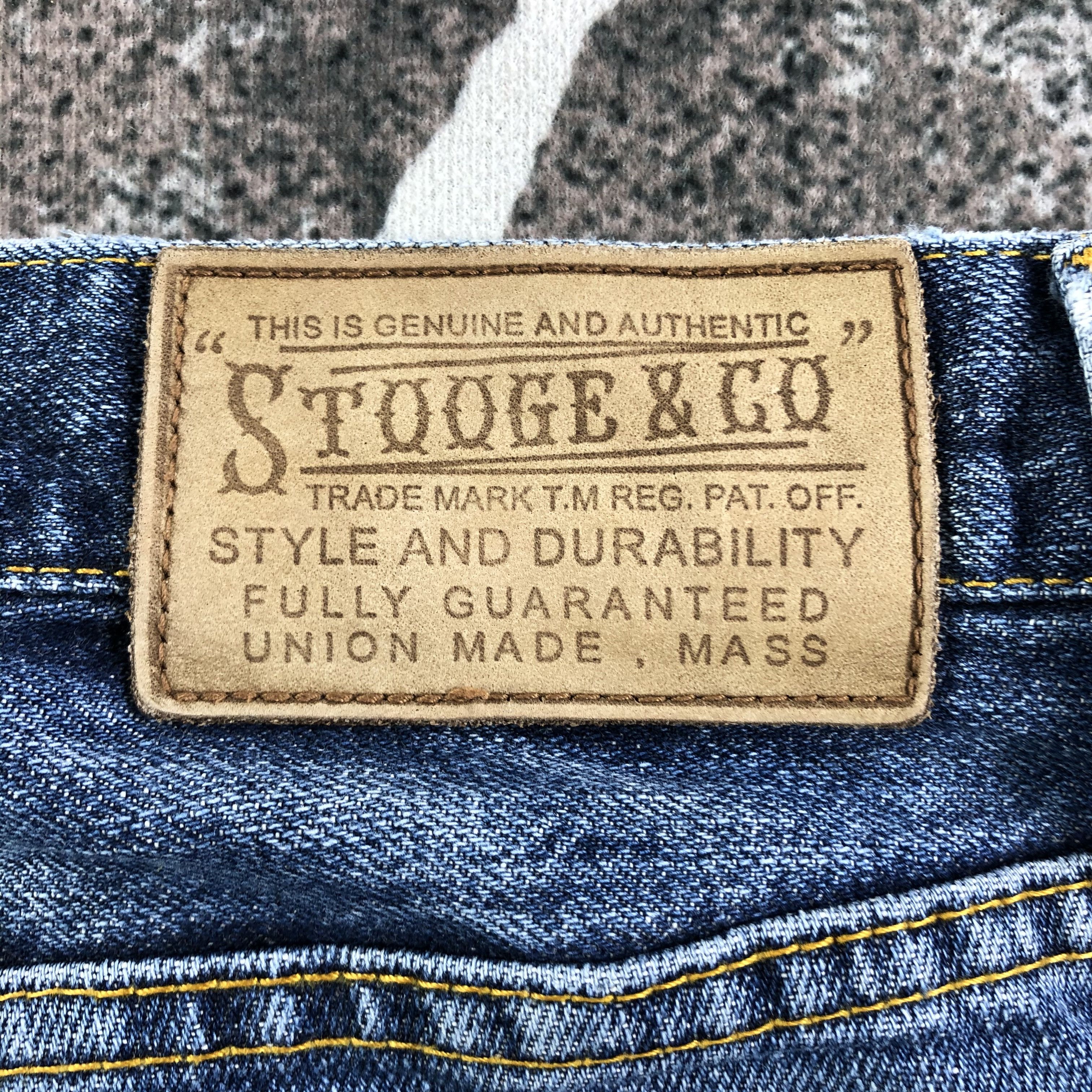 Japanese Brand Stooge & Co Blue Distressed Denim KJ2011 Size US 31 - 5 Thumbnail
