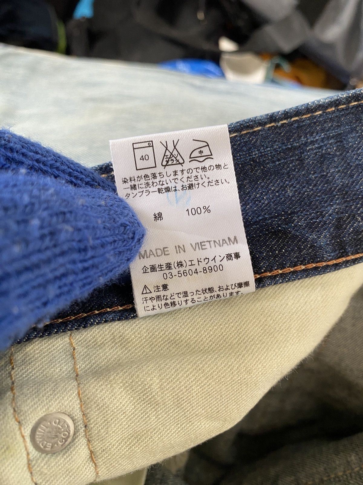 Edwin Japanese Brand Edwin 503 Blue Trip Distressed Denim Size US 31 - 19 Thumbnail