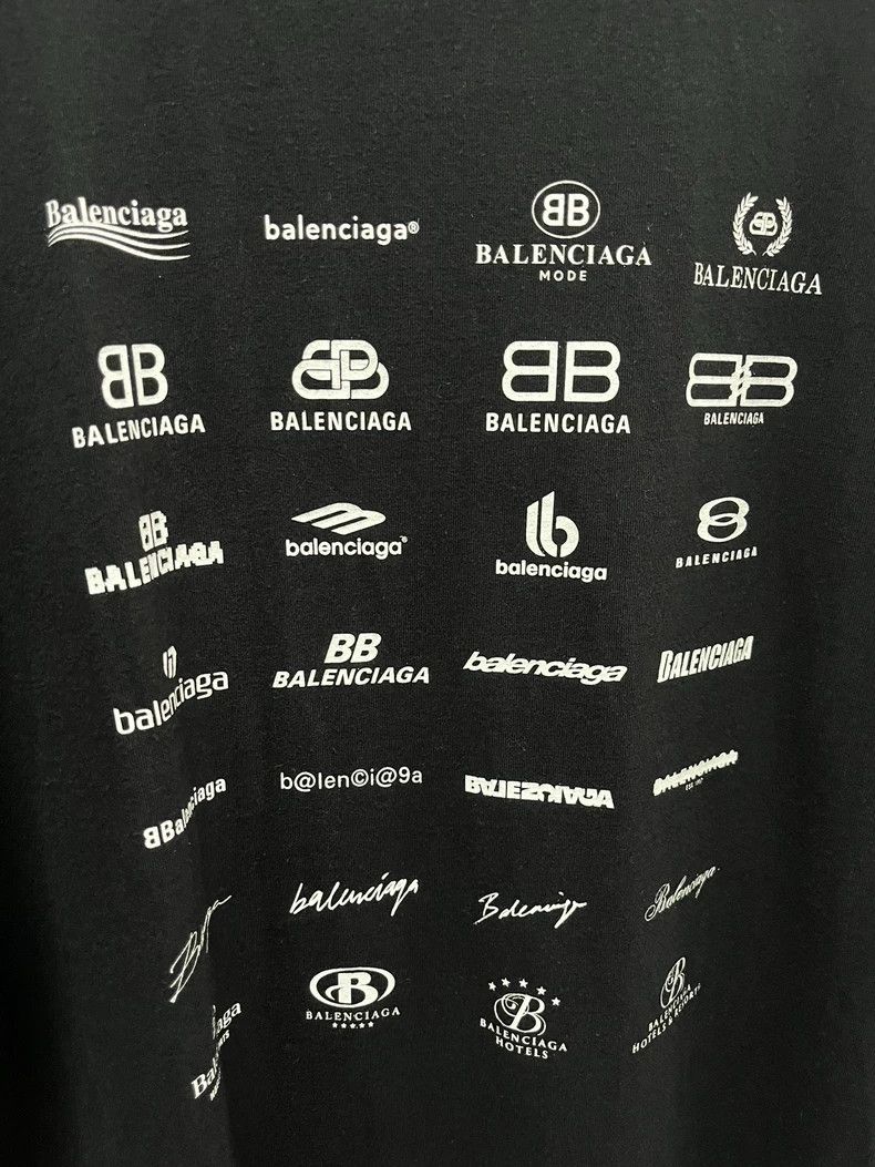 Balenciaga Balenciaga Black full logo printed short sleeves Size US S / EU 44-46 / 1 - 2 Thumbnail