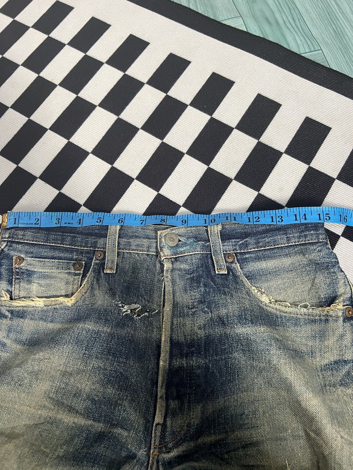Levi's × Vintage Vintage Big E 90s Distressed Jeans Repro Japan Size US 30 / EU 46 - 8 Thumbnail