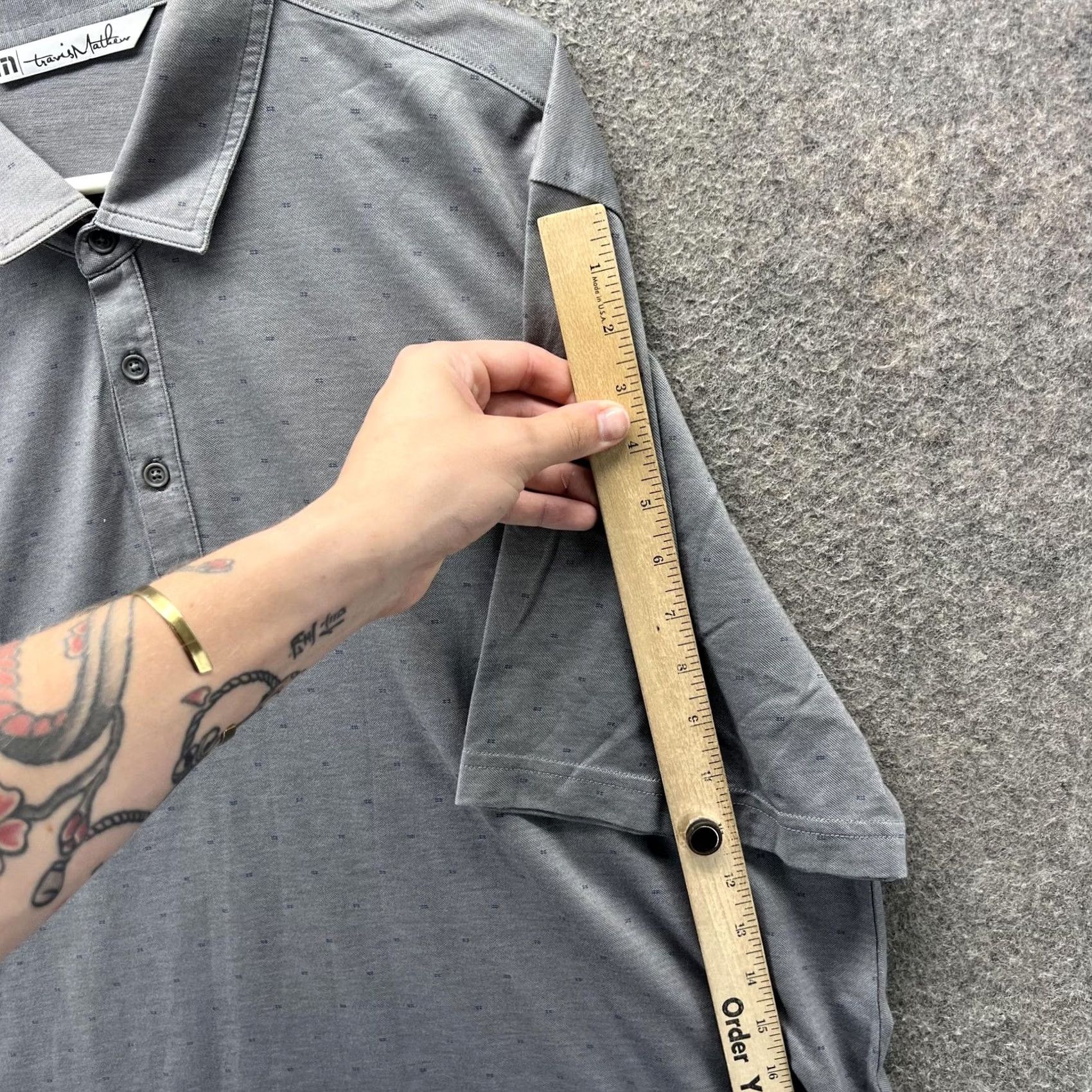 TravisMathew Travis Mathew Polo Shirt Mens 2XL Gray Micro Dot Golf Performance Casual Polo Shirt Mens 2XL Gray Micro Dot Golf Casual Size US XXL / EU 58 / 5 - 4 Thumbnail