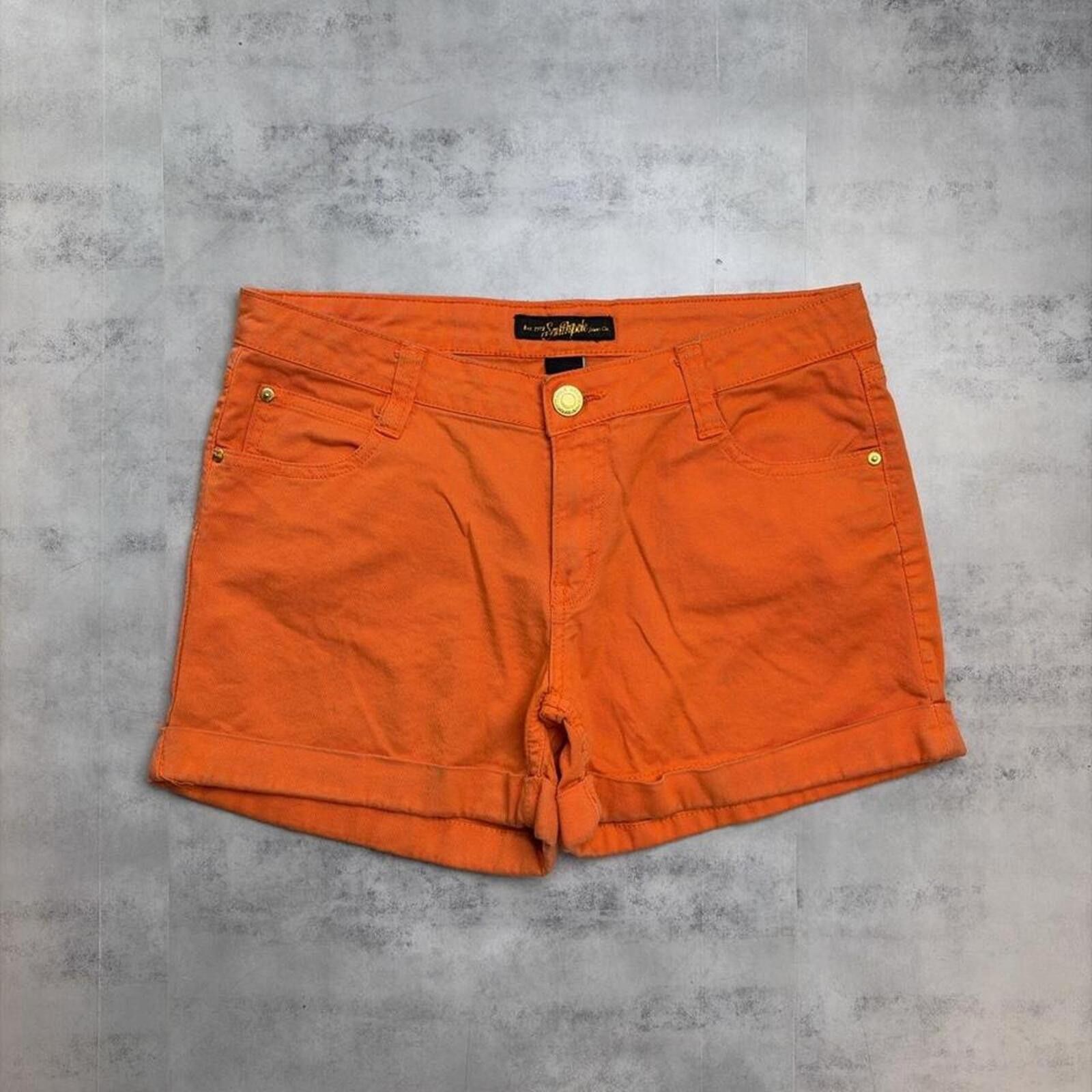 Southpole Y2K Orange Southpole Grunge Skater Mini Shorts Size 34" / US 12 / IT 48 - 2 Thumbnail