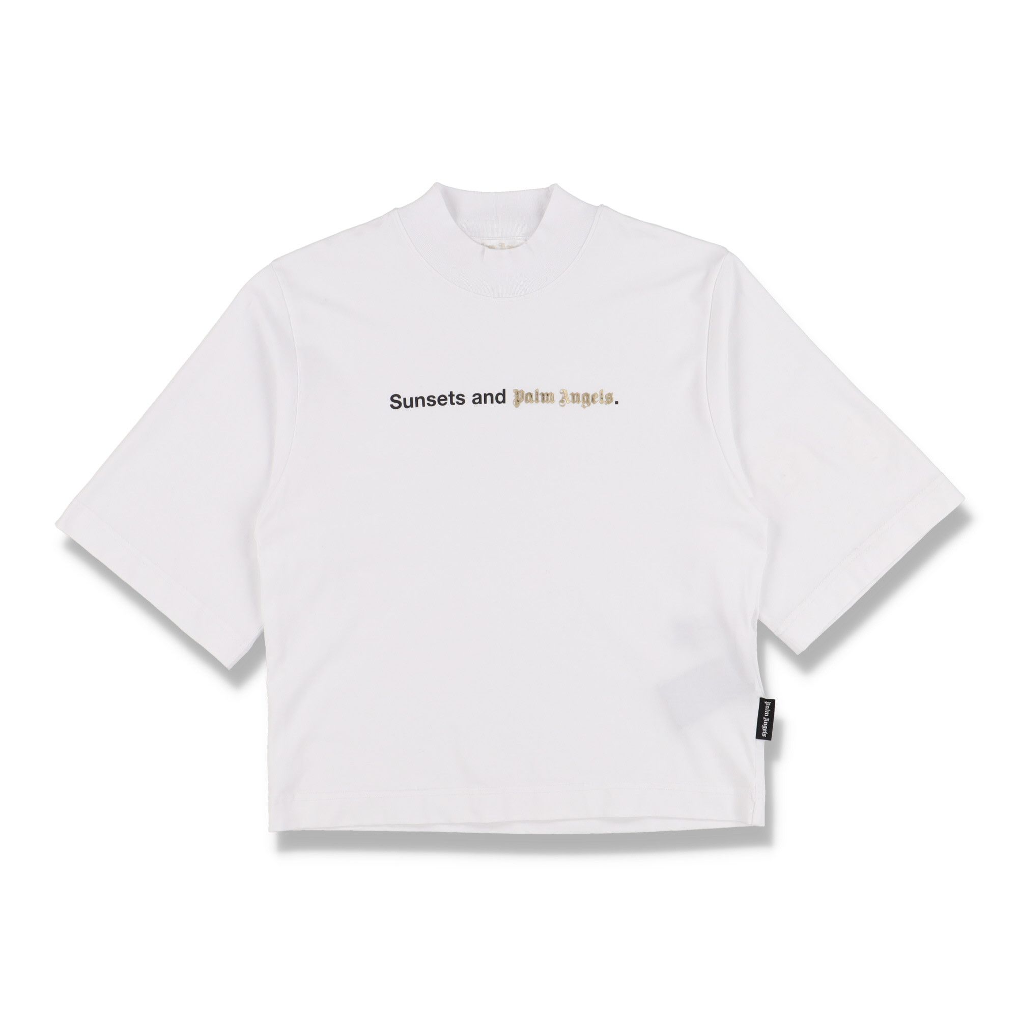 Palm Angels White Sunsets Logo Cropped T-Shirt Size S / US 4 / IT 40 - 2 Thumbnail