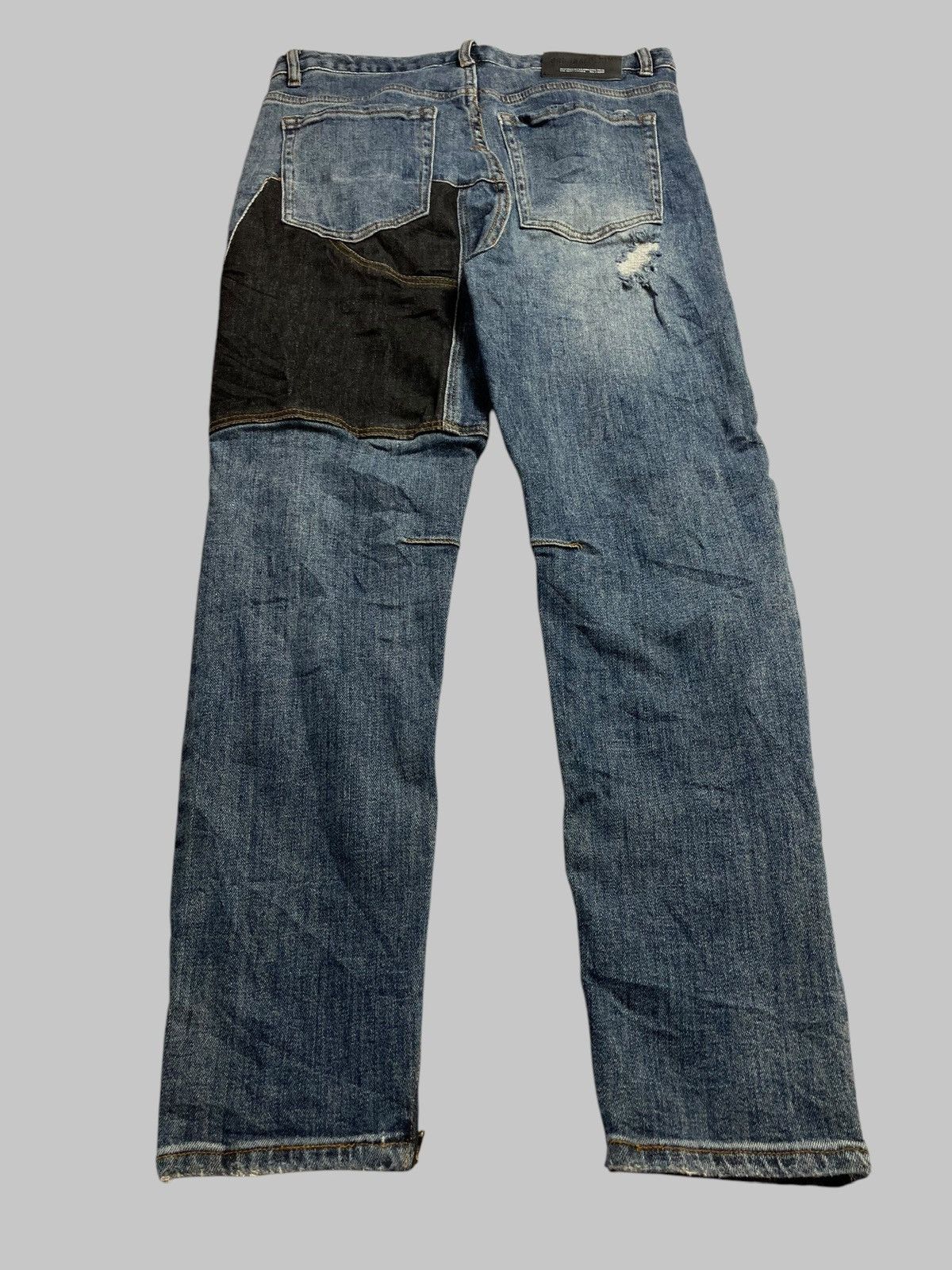 Japanese Brand × PPFM BT-PLAY Patchwork Ripped Two Tone Unique Slim Fit Jeans💥 Size US 31 - 8 Thumbnail