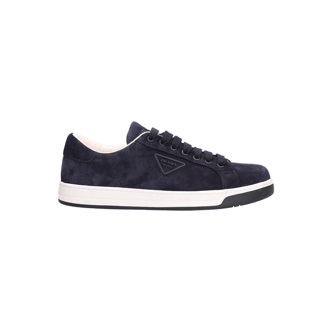 Prada o1la1rc1a0925 Triangle Logo Suede Sneakers in Navy Size US 11 / EU 44 - 1 Thumbnail