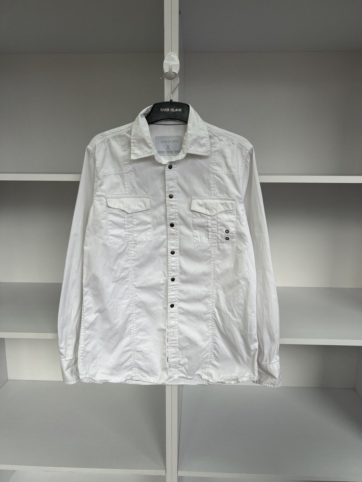Casablanca × Designer × Vintage Vintage CasaBlanca Denim White Button Up Shirt Size US M / EU 48-50 / 2 - 3 Thumbnail