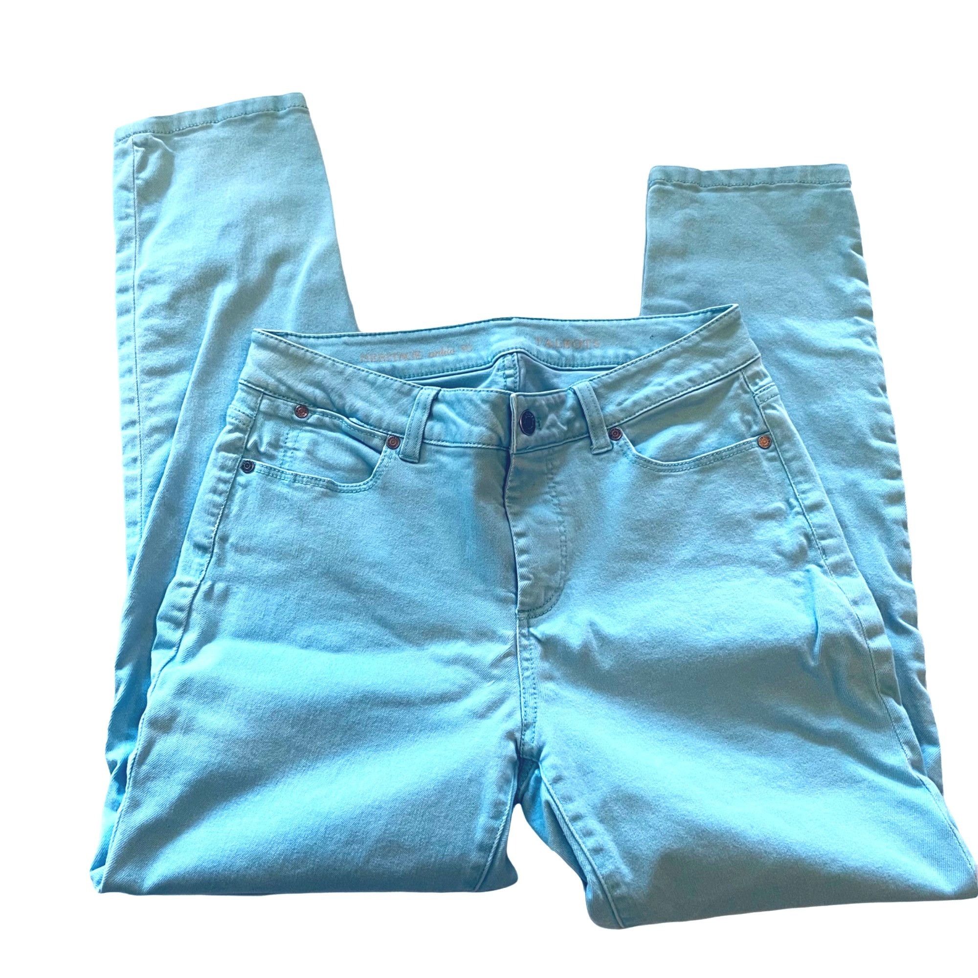 Talbots Talbots Heritage Ankle Jeans Women's 10 Turquoise Stretch Size 30" / US 8 / IT 44 - 8 Thumbnail