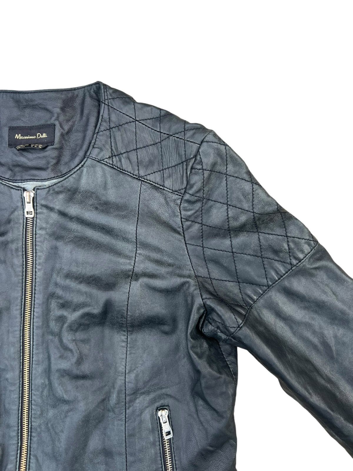 Massimo Dutti Vintage Massimo Dutti Distress Fade Leather Biker Jacket Size XL / US 12-14 / IT 48-50 - 8 Thumbnail