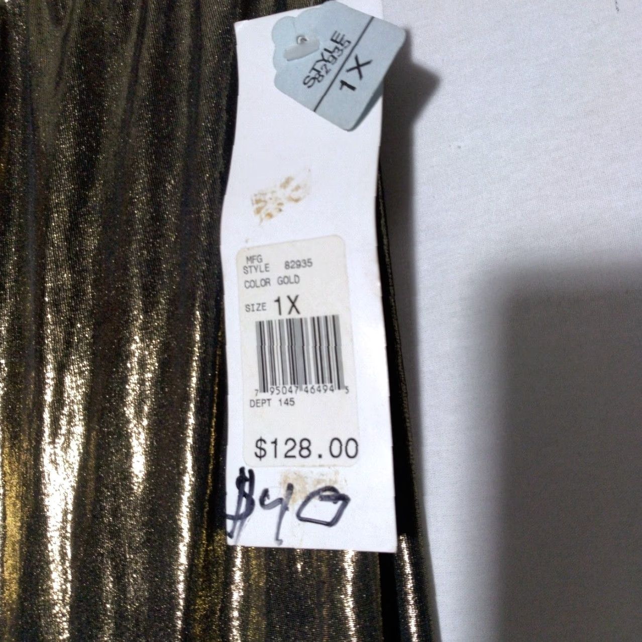 Alex Evenings VINTAGE Alex Evenings Wide-Leg Pants Dress Pants Women 1X Black Gold Metallic Elastic Waist Party Wedding Formal Holiday 90s Mens? Size 40" / US 18 - 5 Thumbnail