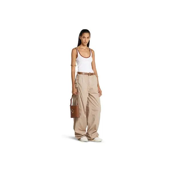 Gucci o1la5ras0526 Cotton Twill Pants With Tie Sides in Beige Size 28" / US 6 / IT 42 - 2 Thumbnail