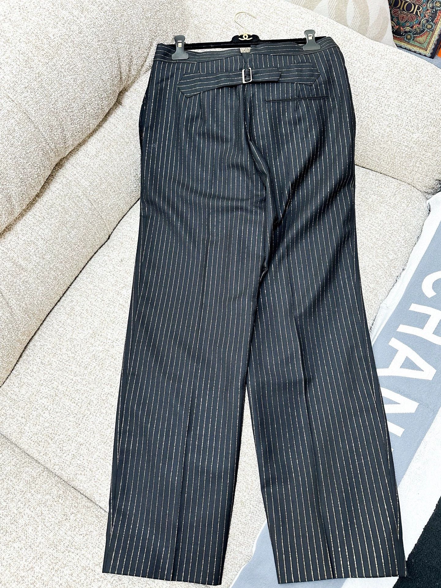 Chanel Chanel 19A Black Gold Stripe Pants - dmc Size US 31 - 1 Thumbnail