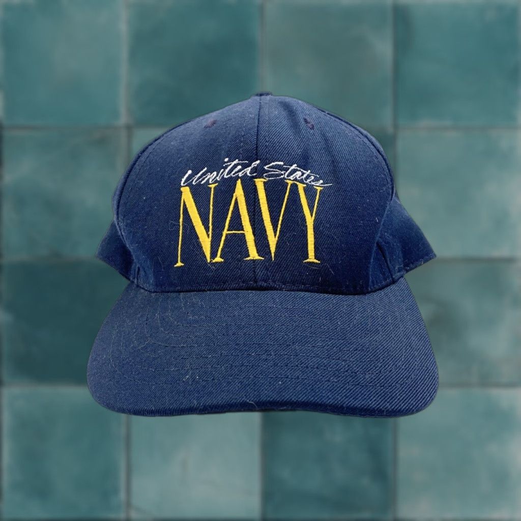 Vintage US Navy Baseball Cap One Size Adult Blue Men Adjustable Lightweight Cap Size ONE SIZE - 1 Thumbnail