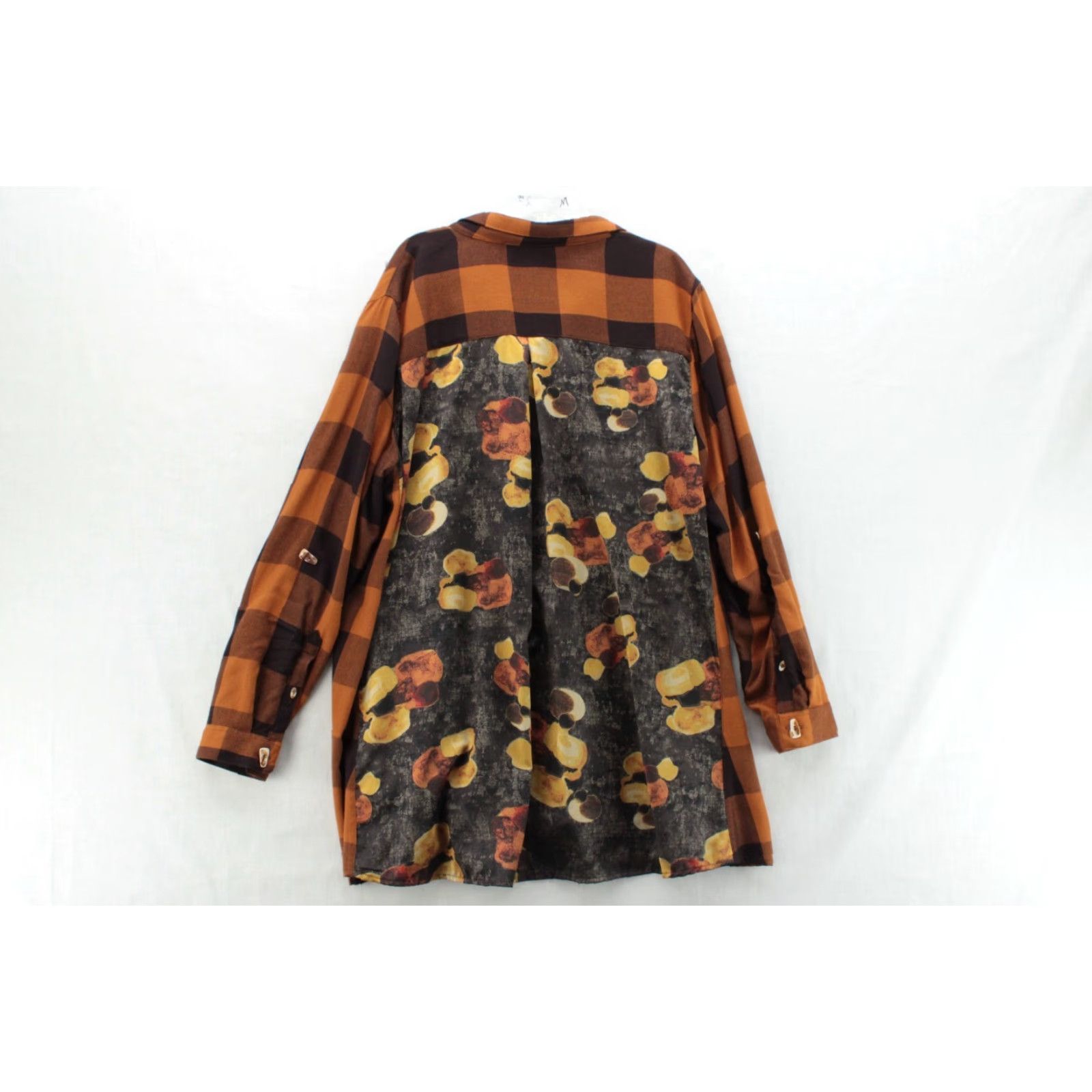 Vintage John Mark tunic top Womens Large Orange Roll Tab Long Sleeve Artsy Back Boho Shirt Blouse Size L / US 10 / IT 46 - 2 Thumbnail