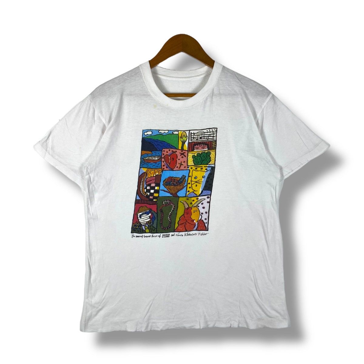 Bausch & Lomb × Vintage Vintage 80's BAUSCH & LOMB Art Graphic Tee Shirt Free Size Size US M / EU 48-50 / 2 - 1 Thumbnail