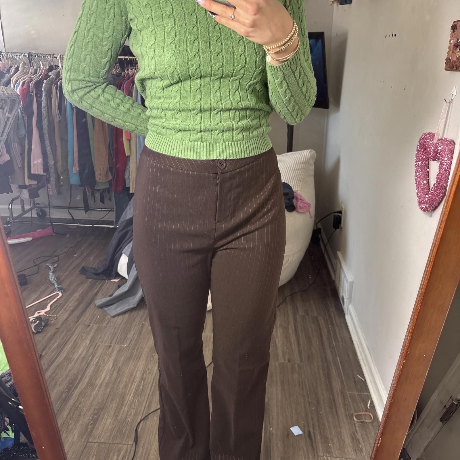 Other y2k office siren brown pin stripe trousers Size 32" / US 10 / IT 46 - 1 Thumbnail