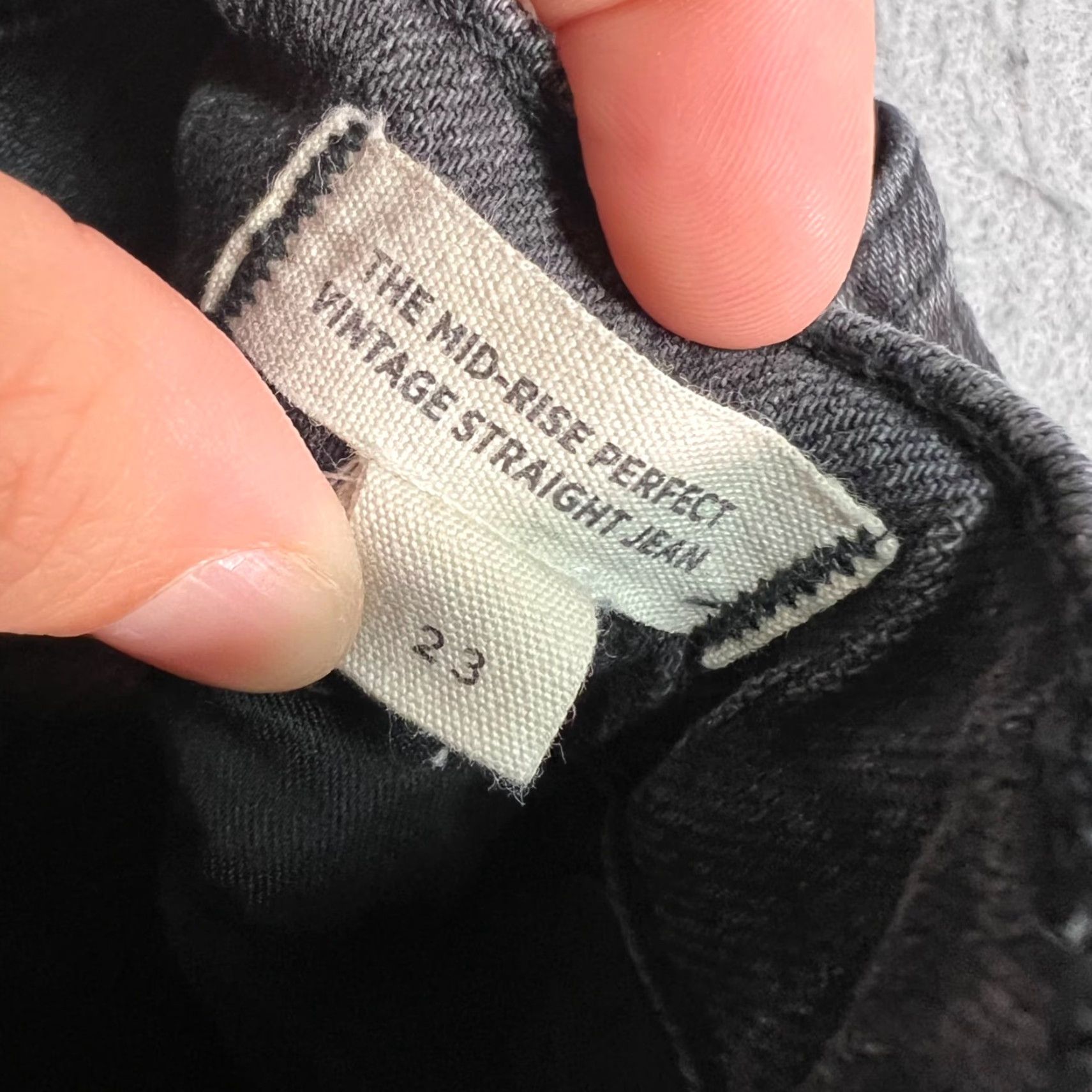 Madewell Madewell Womens Jeans Mid-Rise Straight Vintage Black Denim 23 Adults 5-Pocket Distressed 90s Theme Womens Size 40" / US 18 - 4 Thumbnail