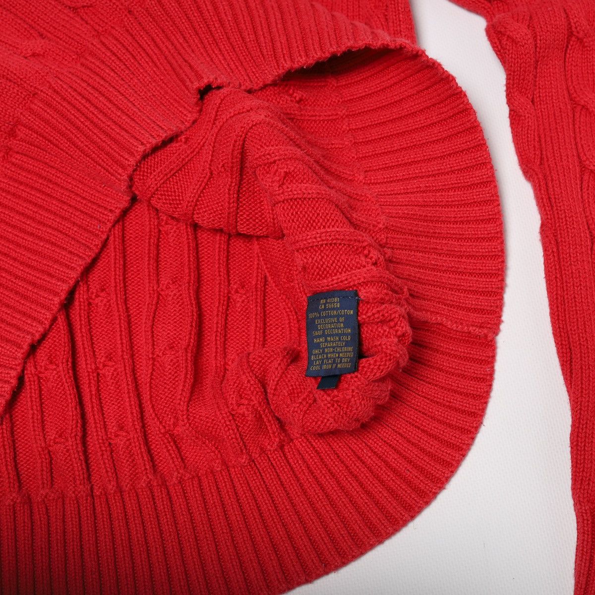 Polo Ralph Lauren Polo Ralph Lauren Red Cable Knit Sweater Size XL / US 12-14 / IT 48-50 - 5 Thumbnail
