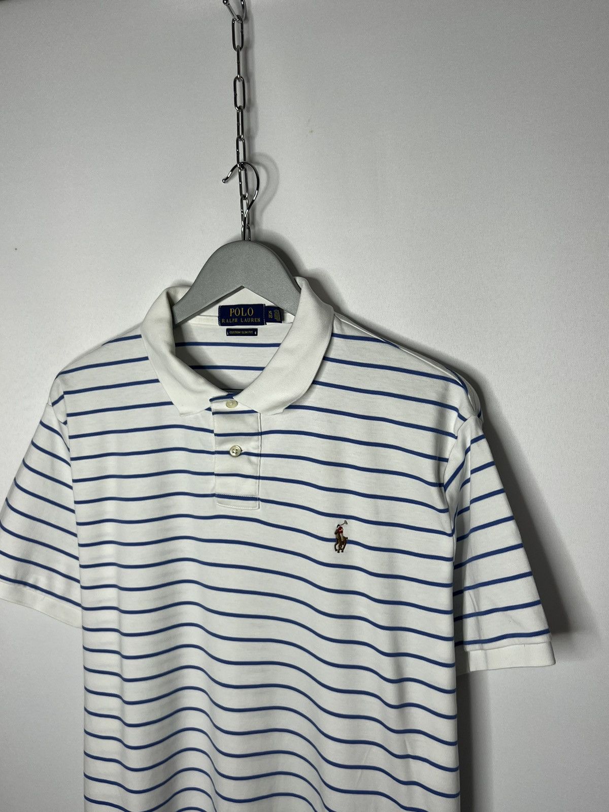 Vintage Vintage Polo Ralph Lauren Luxury Striped Polo Shirt Tee Size US XL / EU 56 / 4 - 4 Thumbnail