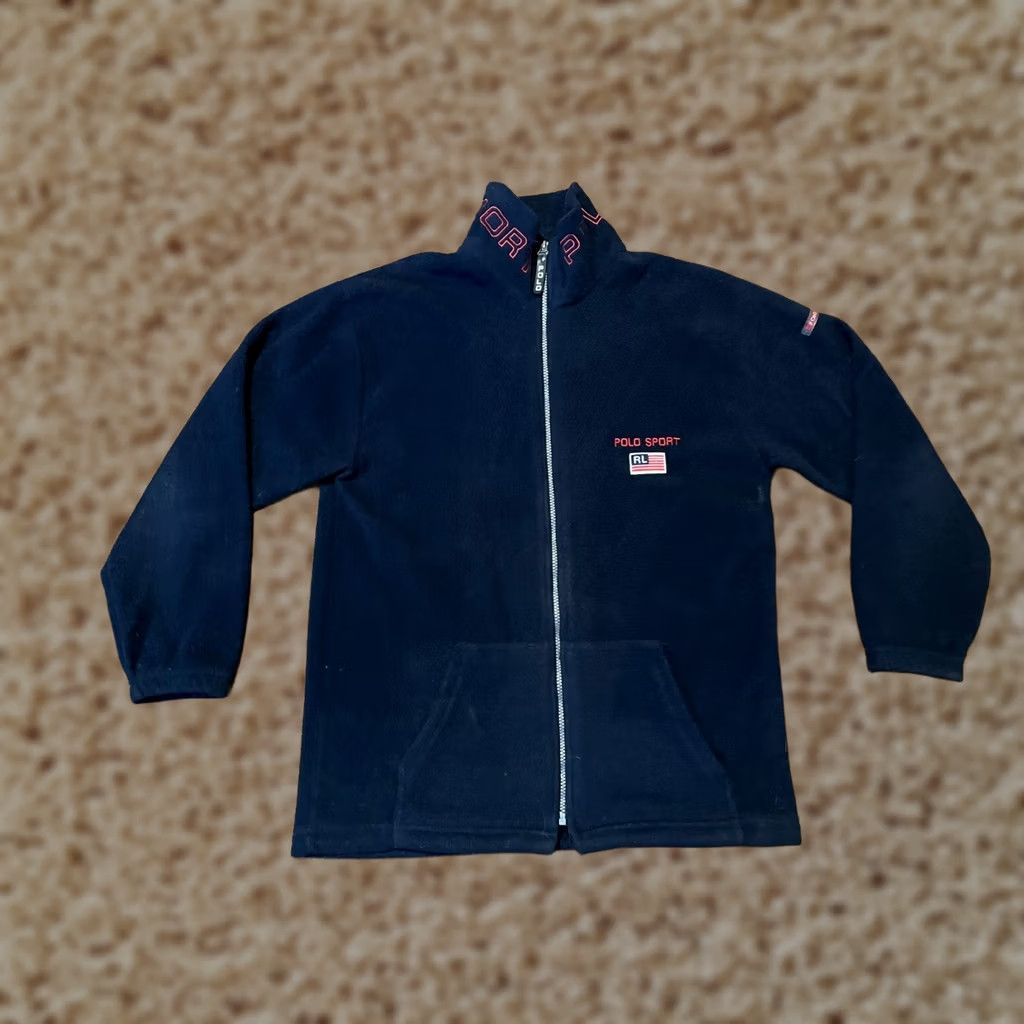 Vintage VINTAGE Polo Sport Ralph Lauren Jacket Fleece Full Zip Blue Men's Medium Size US M / EU 48-50 / 2 - 1 Thumbnail